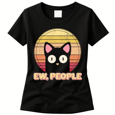 Retro Ew People Funny Cat Womens T-Shirt