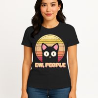 Retro Ew People Funny Cat Womens T-Shirt