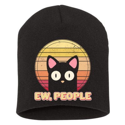 Retro Ew People Funny Cat Short Acrylic Beanie