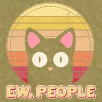 Retro Ew People Funny Cat Garment-Dyed Women's Muscle Tee