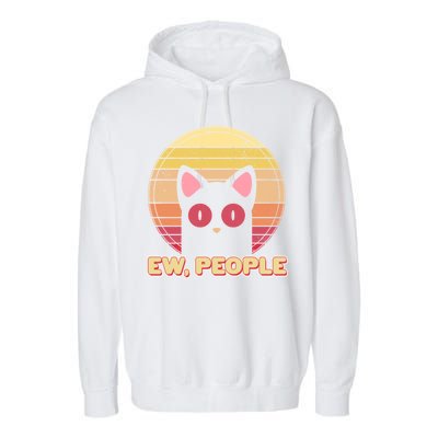 Retro Ew People Funny Cat Garment-Dyed Fleece Hoodie