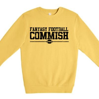 Retro Fantasy Football Commish Funny Sports Premium Crewneck Sweatshirt