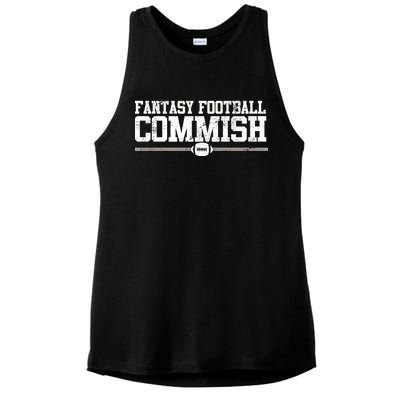 Retro Fantasy Football Commish Funny Sports Ladies PosiCharge Tri-Blend Wicking Tank