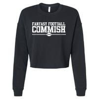 Retro Fantasy Football Commish Funny Sports Cropped Pullover Crew