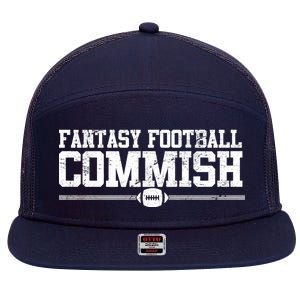 Retro Fantasy Football Commish Funny Sports 7 Panel Mesh Trucker Snapback Hat