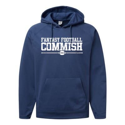 Retro Fantasy Football Commish Funny Sports Performance Fleece Hoodie