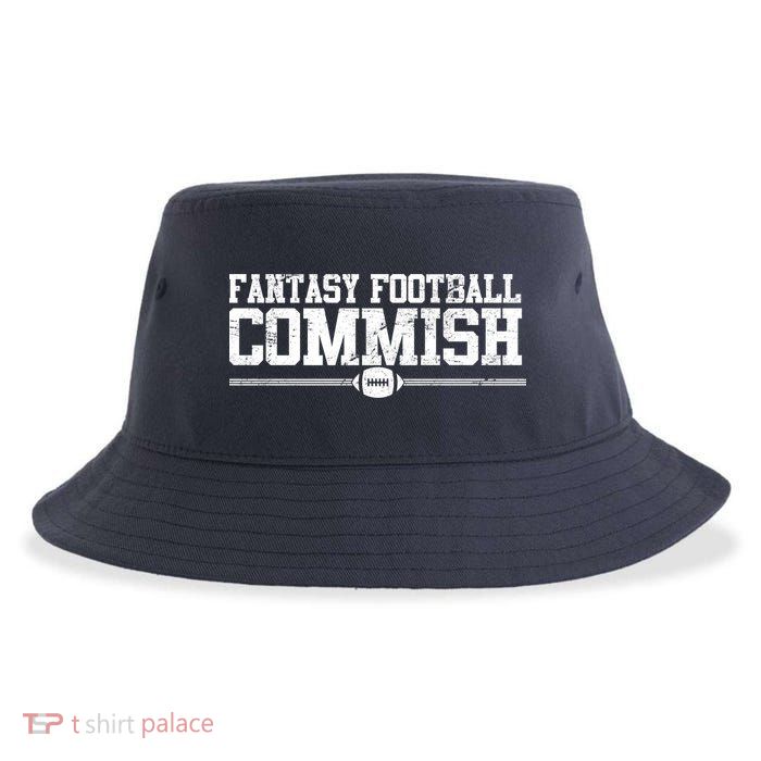Retro Fantasy Football Commish Funny Sports Sustainable Bucket Hat