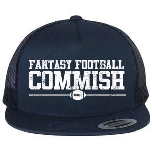 Retro Fantasy Football Commish Funny Sports Flat Bill Trucker Hat