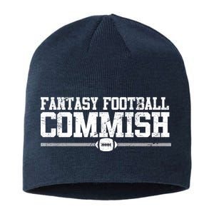 Retro Fantasy Football Commish Funny Sports Sustainable Beanie