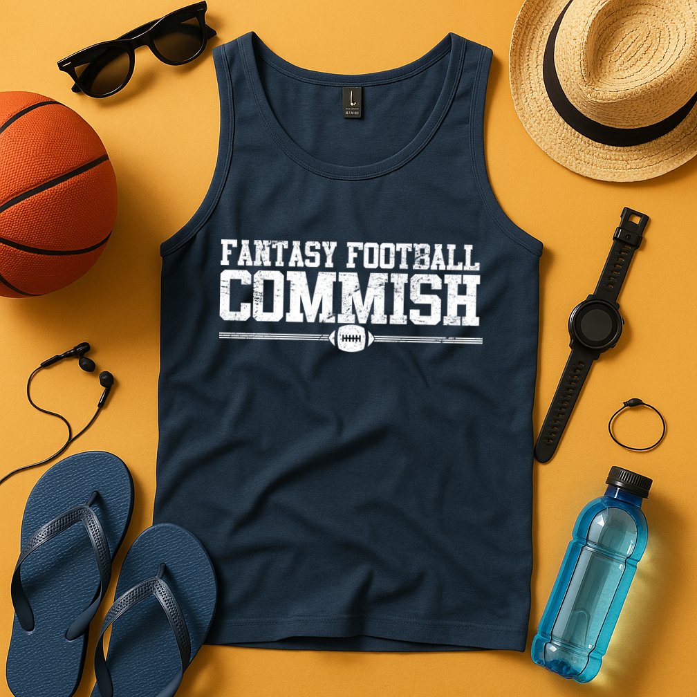 Retro Fantasy Football Commish Funny Sports Tank Top