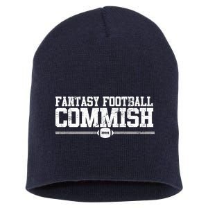 Retro Fantasy Football Commish Funny Sports Short Acrylic Beanie