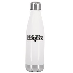 Retro Fantasy Football Commish Funny Sports Stainless Steel Insulated Water Bottle