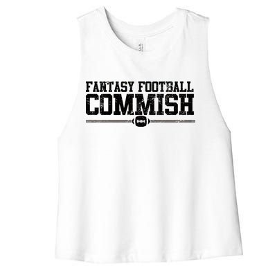 Retro Fantasy Football Commish Funny Sports Women's Racerback Cropped Tank