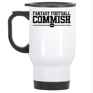 Retro Fantasy Football Commish Funny Sports Stainless Steel Travel Mug