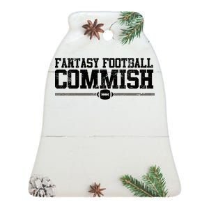 Retro Fantasy Football Commish Funny Sports Ceramic Bell Ornament