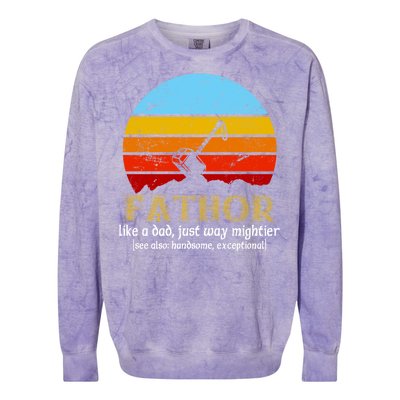 Retro Fathor Like Dad Just Way Mightier Colorblast Crewneck Sweatshirt