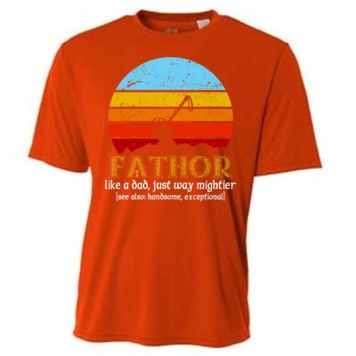 Retro Fathor Like Dad Just Way Mightier Cooling Performance Crew T-Shirt