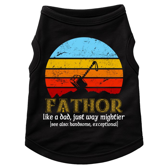 Retro Fathor Like Dad Just Way Mightier Doggie Tank
