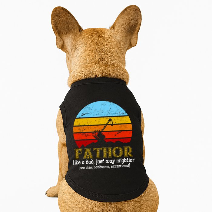 Retro Fathor Like Dad Just Way Mightier Doggie Tank