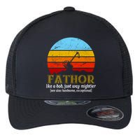 Retro Fathor Like Dad Just Way Mightier Flexfit Unipanel Trucker Cap
