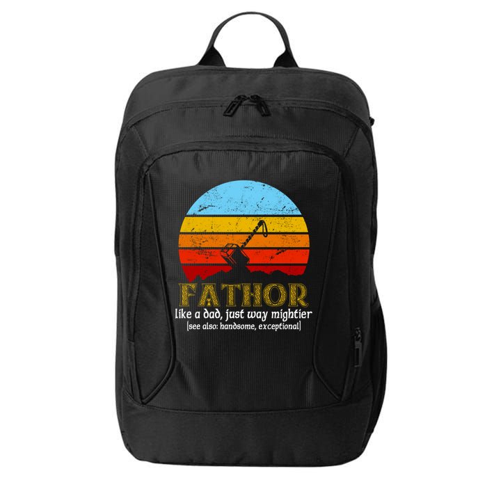Retro Fathor Like Dad Just Way Mightier City Backpack