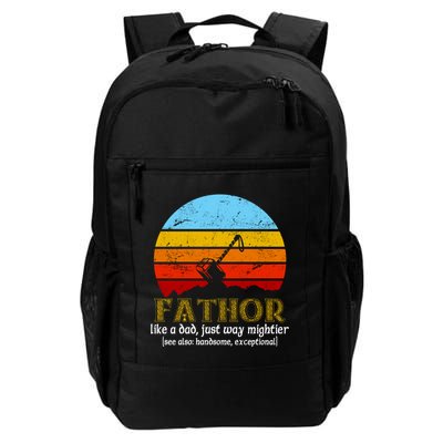Retro Fathor Like Dad Just Way Mightier Backpack