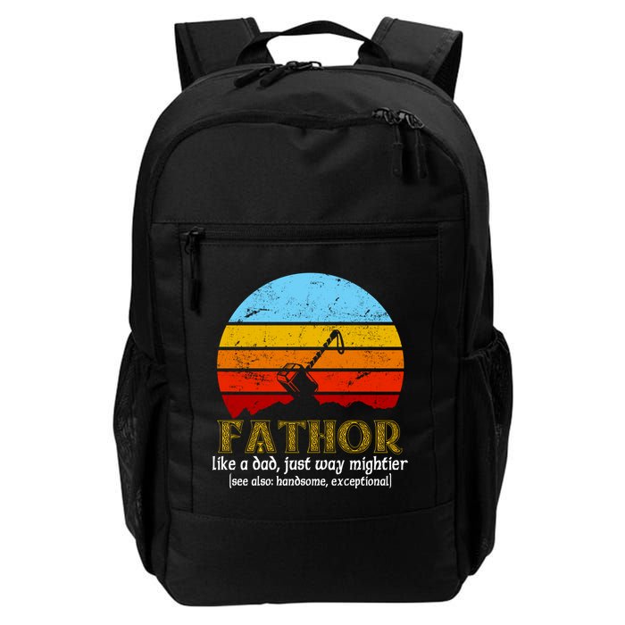 Retro Fathor Like Dad Just Way Mightier Backpack
