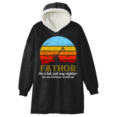 Retro Fathor Like Dad Just Way Mightier Hooded Wearable Blanket
