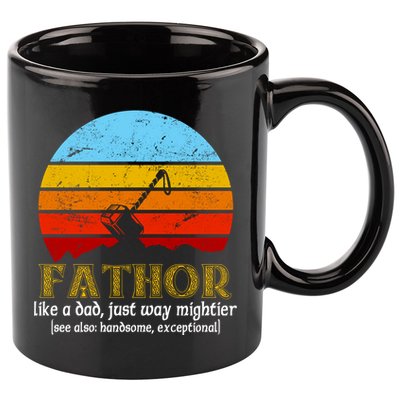 Retro Fathor Like Dad Just Way Mightier 11oz C Handle Ceramic Mug