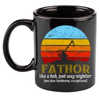 Retro Fathor Like Dad Just Way Mightier 11oz C Handle Ceramic Mug