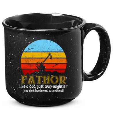 Retro Fathor Like Dad Just Way Mightier 15oz Campfire Ceramic Mug