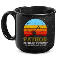Retro Fathor Like Dad Just Way Mightier 15oz Campfire Ceramic Mug