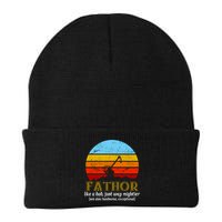 Retro Fathor Like Dad Just Way Mightier Beanie