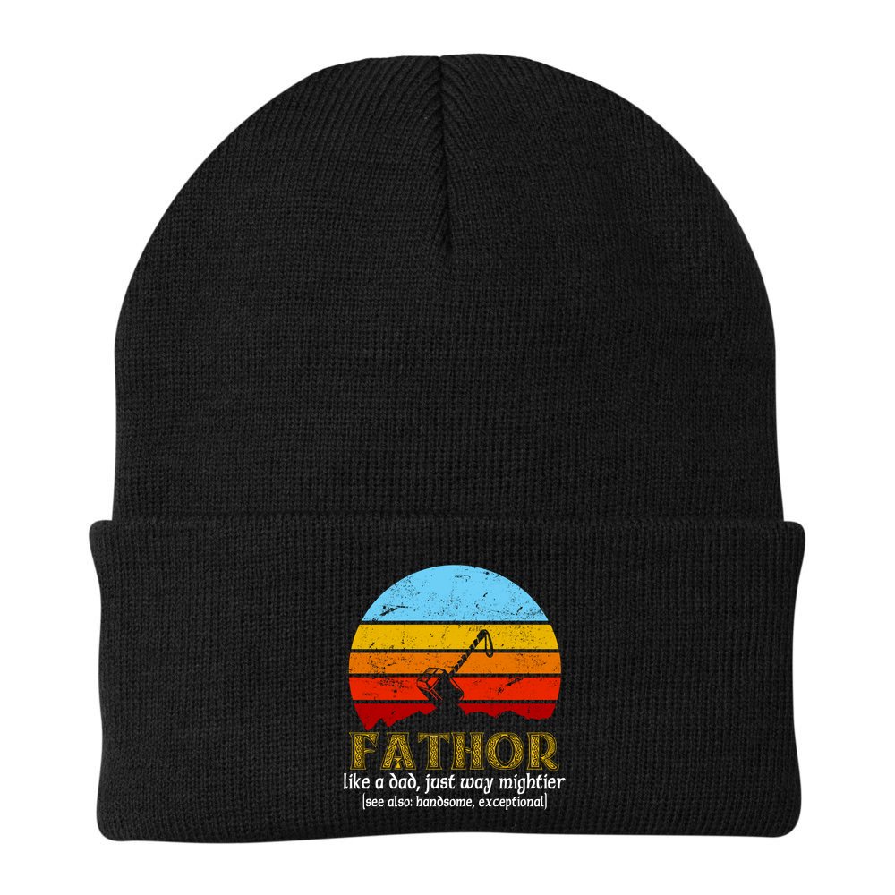Retro Fathor Like Dad Just Way Mightier Beanie