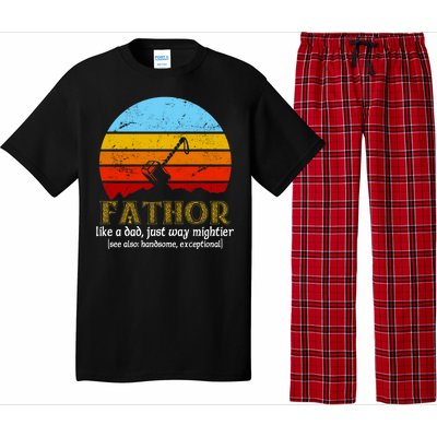 Retro Fathor Like Dad Just Way Mightier Pajama Set