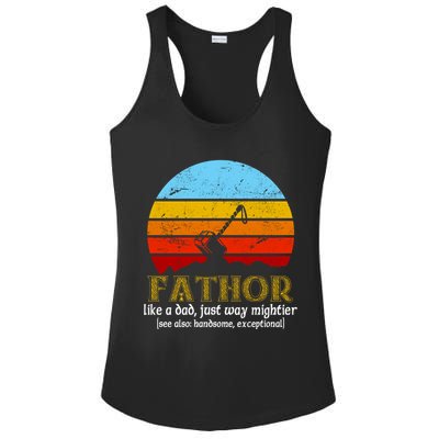 Retro Fathor Like Dad Just Way Mightier Ladies PosiCharge Competitor Racerback Tank