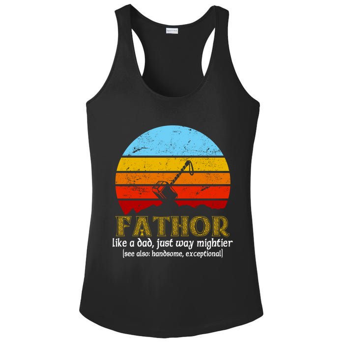 Retro Fathor Like Dad Just Way Mightier Ladies PosiCharge Competitor Racerback Tank