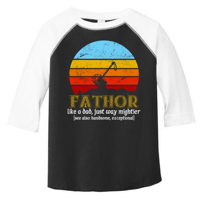 Retro Fathor Like Dad Just Way Mightier Toddler Fine Jersey T-Shirt