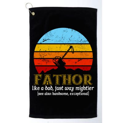 Retro Fathor Like Dad Just Way Mightier Golf Towel