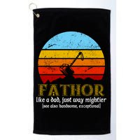 Retro Fathor Like Dad Just Way Mightier Golf Towel