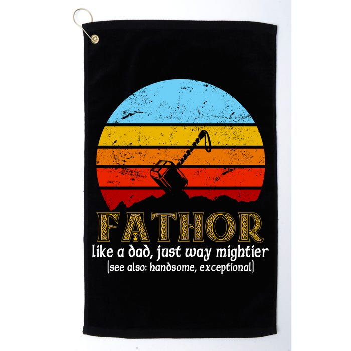 Retro Fathor Like Dad Just Way Mightier Golf Towel