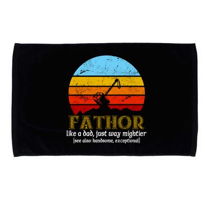 Retro Fathor Like Dad Just Way Mightier Microfiber Hand Towel