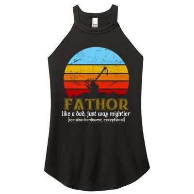 Retro Fathor Like Dad Just Way Mightier Women's Perfect Tri Rocker Tank