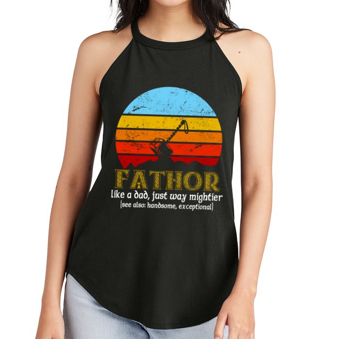 Retro Fathor Like Dad Just Way Mightier Women's Perfect Tri Rocker Tank