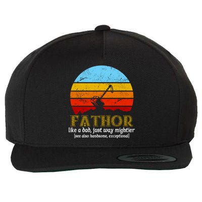 Retro Fathor Like Dad Just Way Mightier Wool Snapback Cap