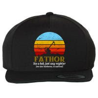 Retro Fathor Like Dad Just Way Mightier Wool Snapback Cap