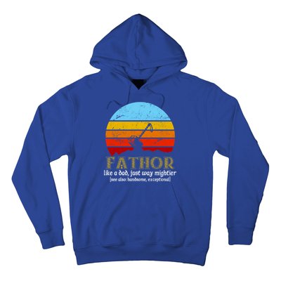 Retro Fathor Like Dad Just Way Mightier Hoodie