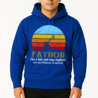 Retro Fathor Like Dad Just Way Mightier Hoodie
