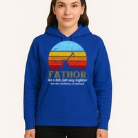Retro Fathor Like Dad Just Way Mightier Hoodie