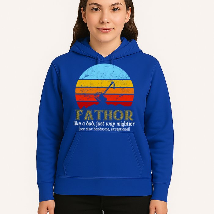 Retro Fathor Like Dad Just Way Mightier Hoodie